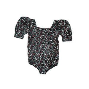 Remie Girl Floral Puff Sleeve Soirée Leotard